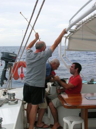 Trois hommes et un moulinet